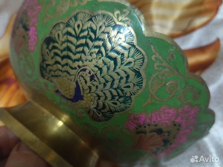 Ваза для фруктов Латунь Индия Винтаж