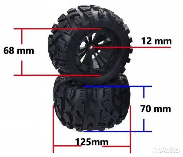 Колеса для RC моделей 1/10 1/8