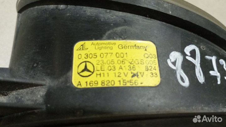 Фара противотуманная левая Mercedes-Benz A-Class