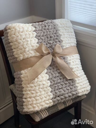 Плюшевые пледы из пряжи Alize puffy