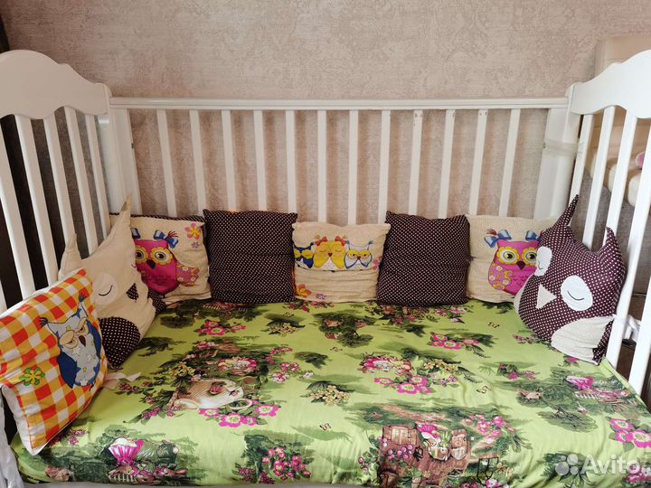Бортики двухсторонние в детскую кроватку