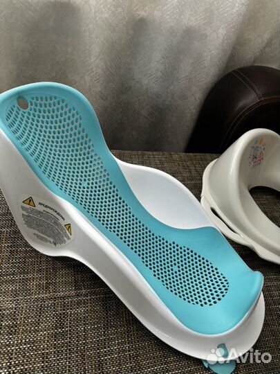 Горка для купания с рождения и кольцо на унитаз