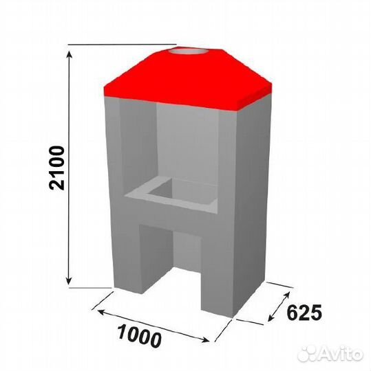 Мангальная зона из гиперпресованного кирпича