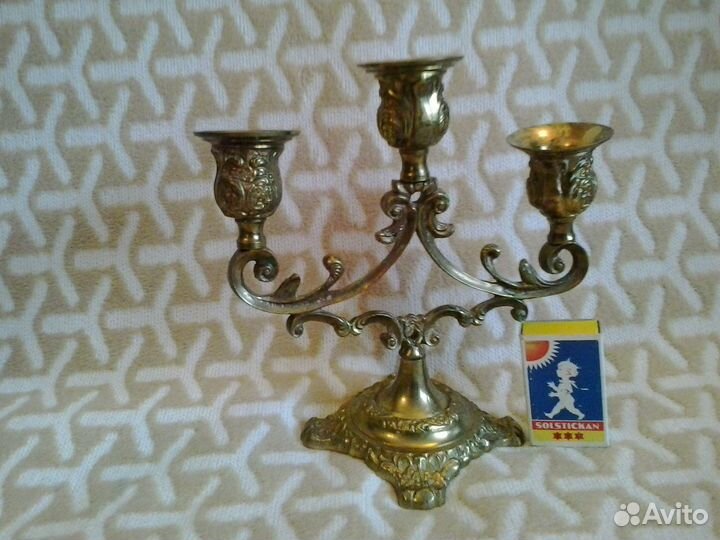 Подсвечник Латунь Бронза Индия винтаж