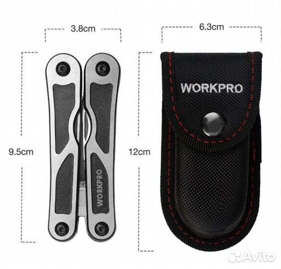 Мультмтул workpro 15в1 +чехол