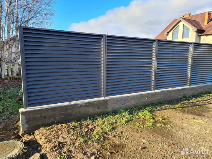 Забор жалюзи металлический / Еврожалюзи на заказ