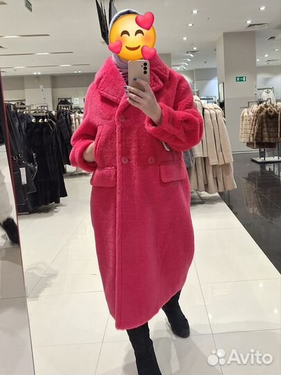 Искусственная шуба розовая