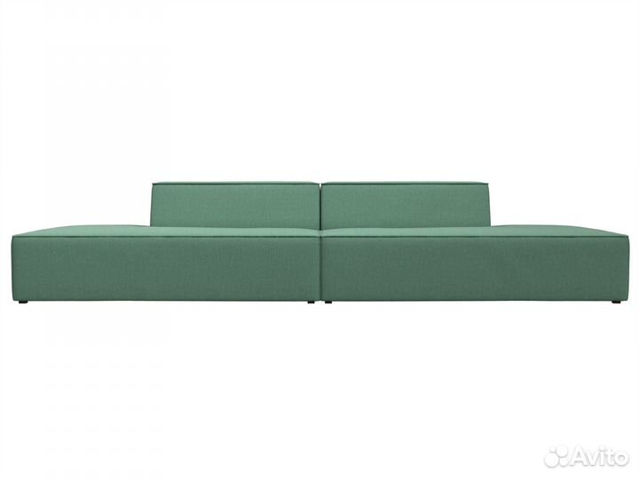 Диван прямой модульный Монс лофт, рогожка, амур зеленый