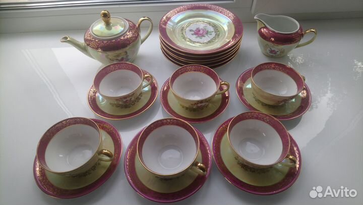 Фарфоровый сервиз из ГДР Роза