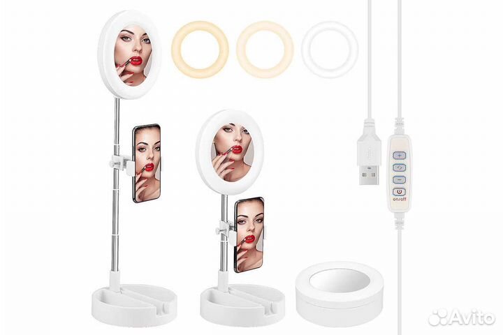 Кольцевая лампа с зеркалом