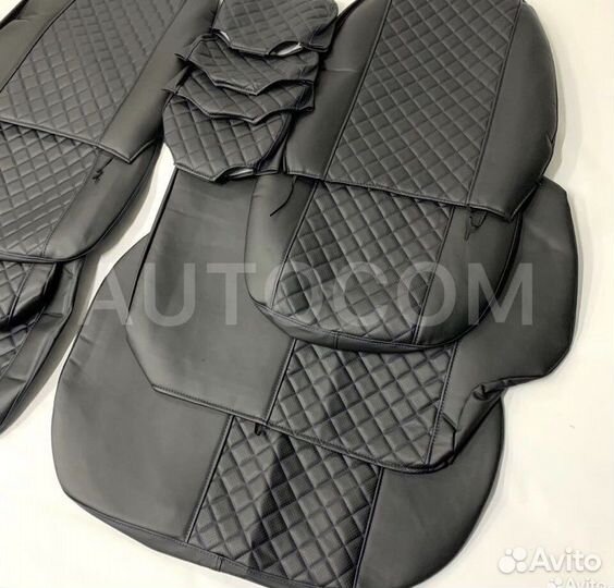 Чехлы сидений эко-кожа ваз 2111,2112 черный ромб