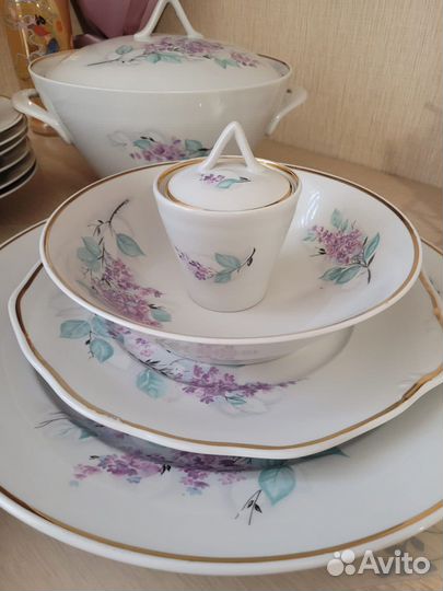 Столовый сервиз Сирень Дулево СССР 1960