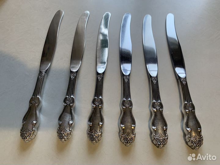 Мельхиоровый набор на 6 персон ножи