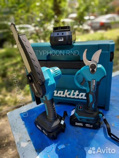 Цепная аккумуляторная пила makita + секатор