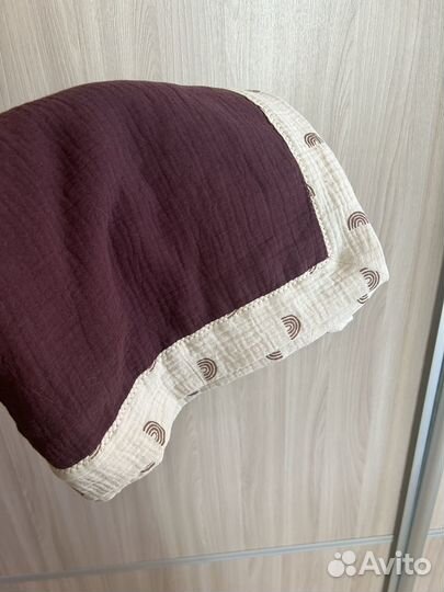 Муслиновый 4-х слойный плед детский 130х75