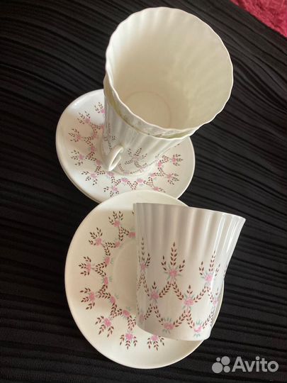 3 чашки с блюдцем, фарфор