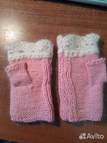Варежки митенки вязаные