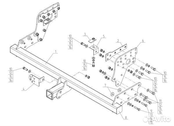 Фаркоп Митсубиси (Mitsubishi) L200, в т.ч. Long 2