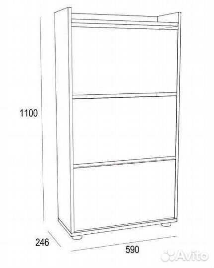 Тумба для обуви в прихожую новая белый дуб вотан