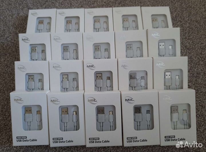 Кабель micro usb в коробке 1м. 16шт, type-c разные