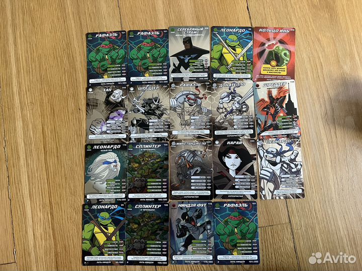 Карточки черепашки ниндзя боевая четверка