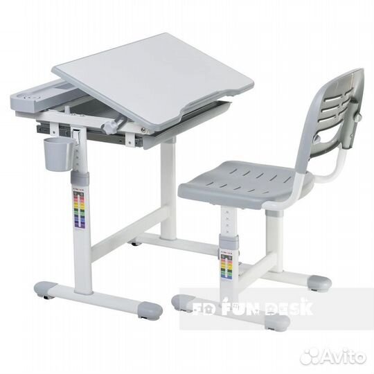 Растущая парта И стул cantare серая