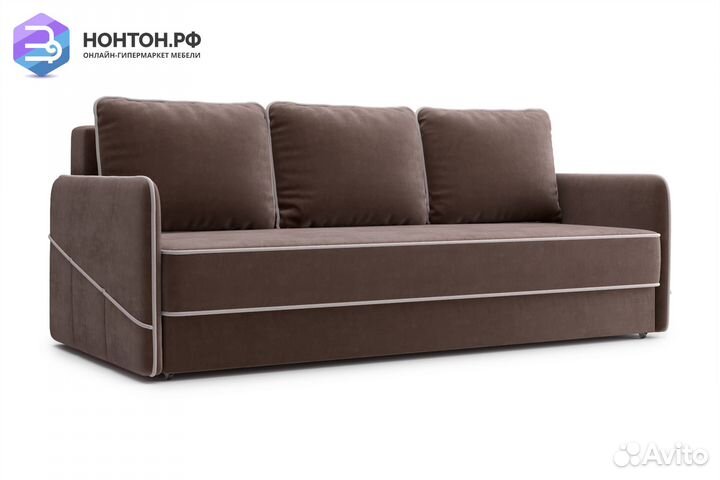 Диван еврокнижка Энерджи 3-х местный коричневый
