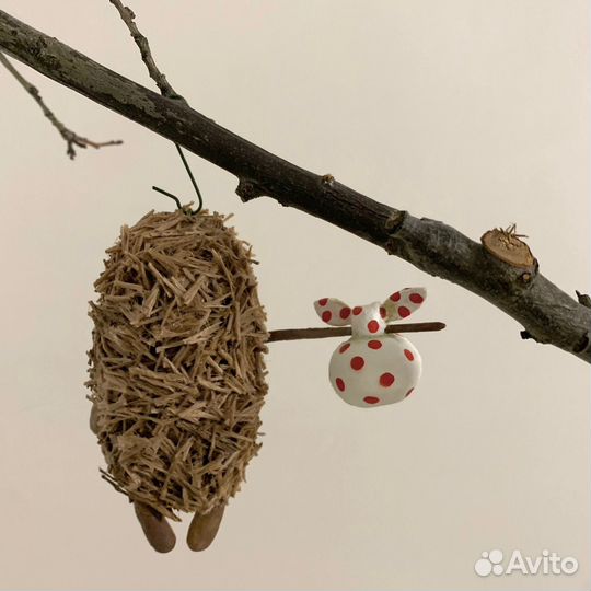 Ёжик в тумане (ватная ёлочная игрушка)