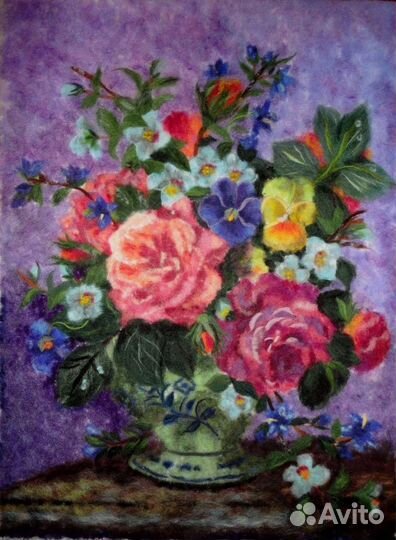 Картина из шерсти