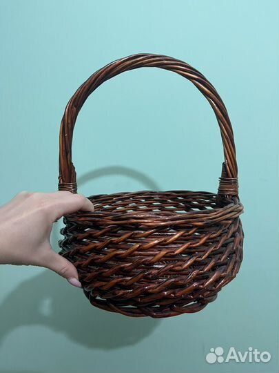 Корзина плетеная круглая большая