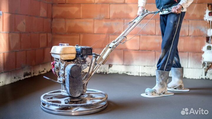 Прокат затирочной машины по бетону