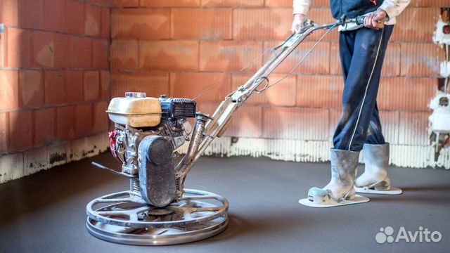 Прокат затирочной машины по бетону