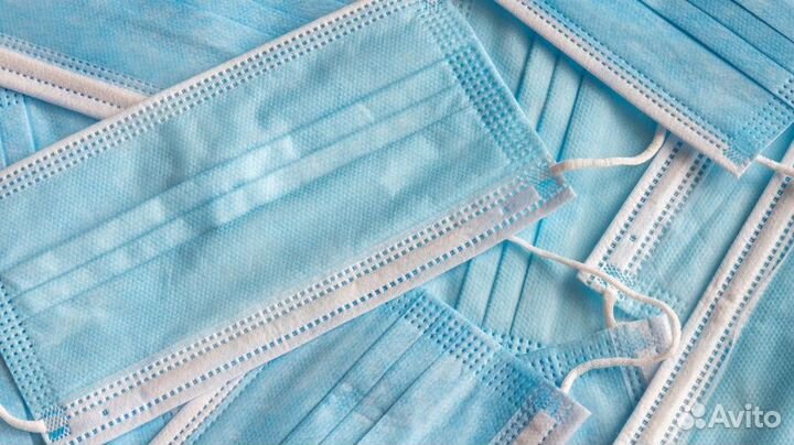 Маски одноразовые голубые 50 шт