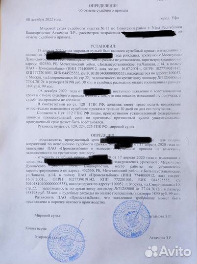 Отмена судебного приказа, иск в суд, консультация