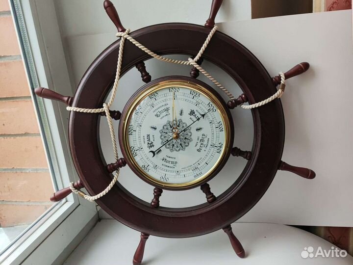 Барометр штурвал настенный