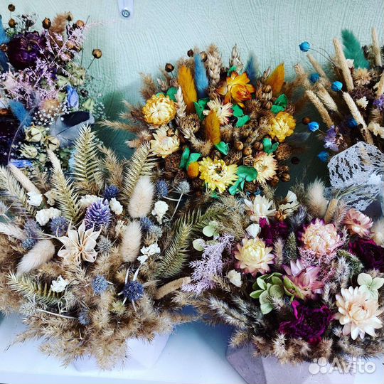 Корпоративные букеты сухоцветы