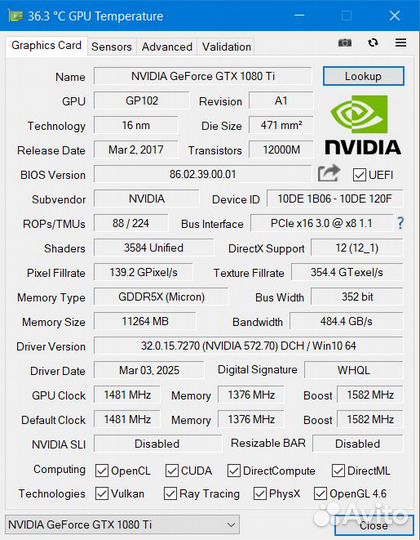 Gigabyte GTX 1080Ti Founders Edition