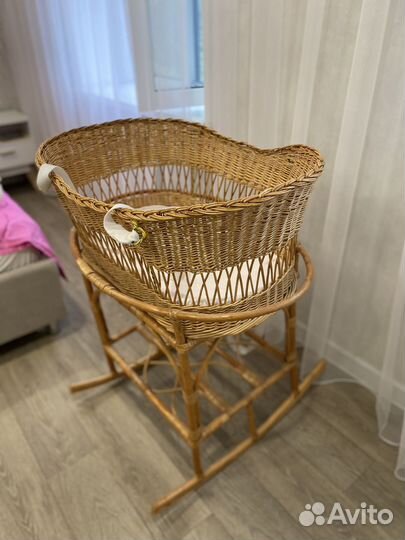 Детская люлька колыбель плетеная