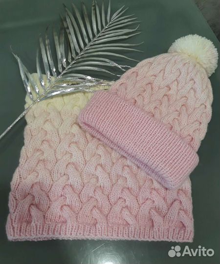 Комплект шапка и снуд женский