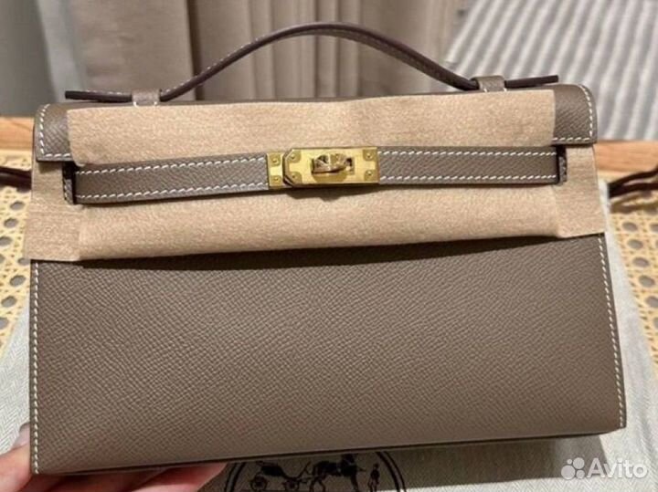 Сумка кожаная hermes kelly pochette