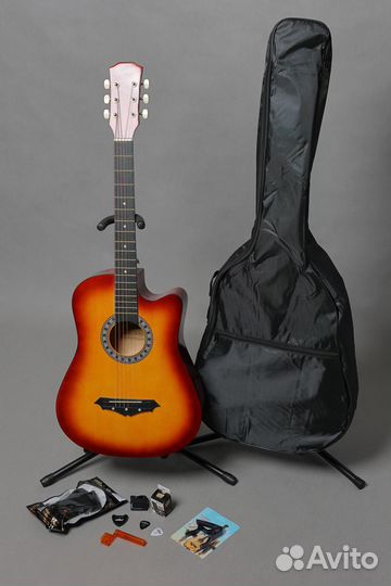 Комплект 8 в 1, Санберст - Гитара + Аксессуары