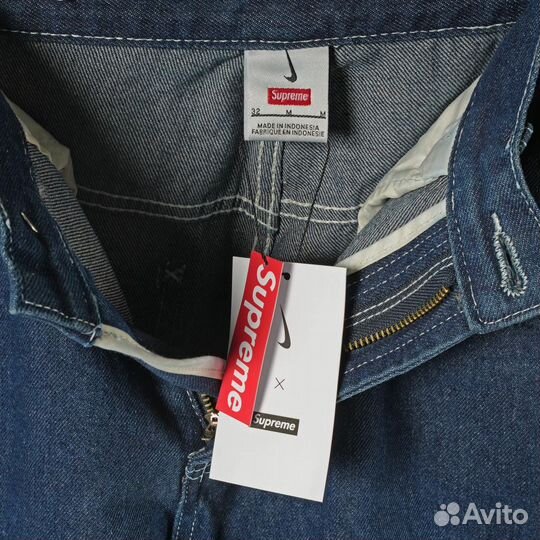 Джинсовые шорты Supreme Nike SS24 Week10 Blue