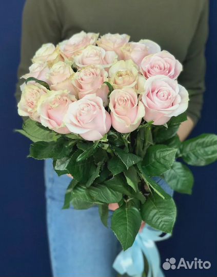 Букет из 15 розовых Роз Эквадор 60 см