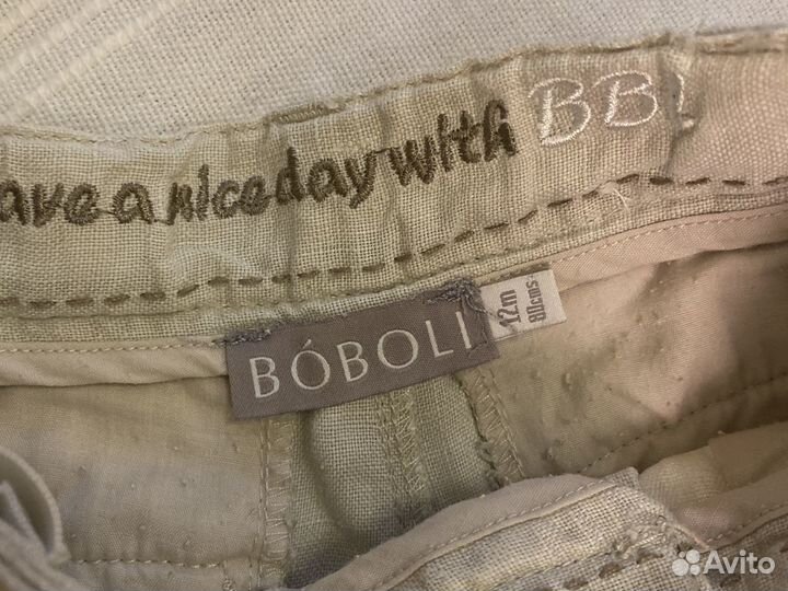 Льняной костюм тройка boboli 12месяцев