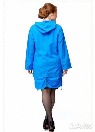 Плащ дождевик с капюшоном женский-44-46
