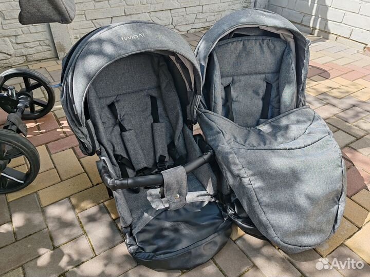 Коляска 3 в 1 Aroteam twinat duo для двойни