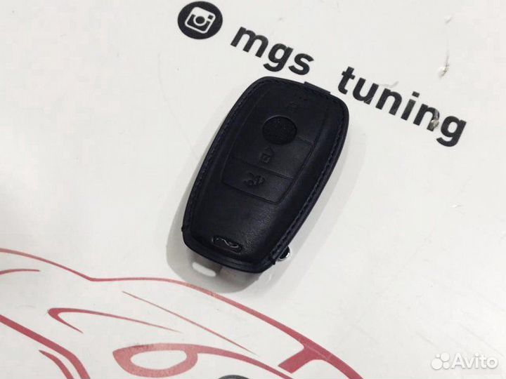 Чехол для ключа Mercedes на молнии черный