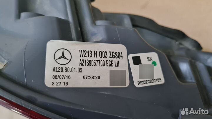 Фонарь левый Mercedes W213