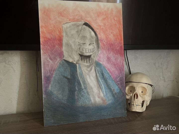 Детский рисунок Санс из игры Андер Тейл