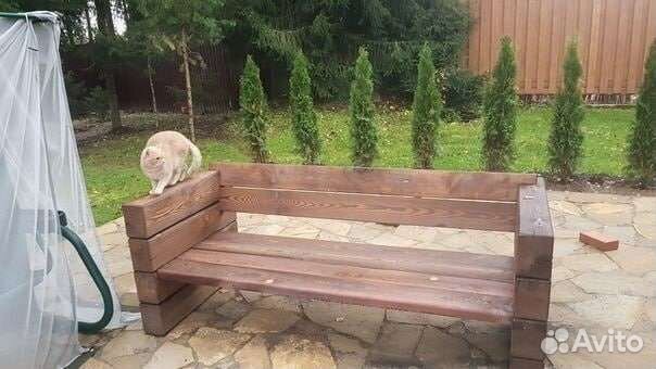 Скамья садовая деревянная, диван уличный